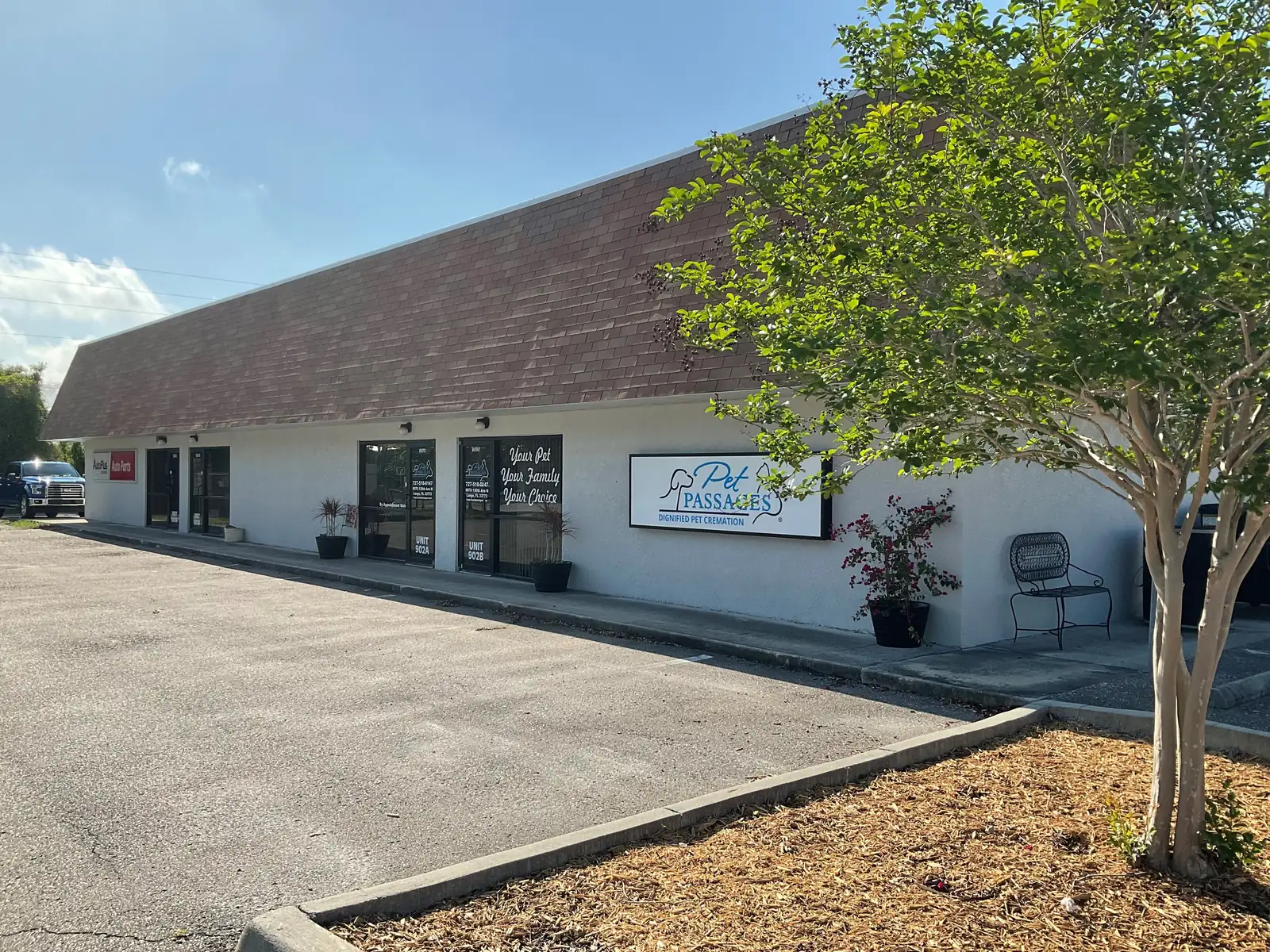 The front of the Pet Passages funeral home in Largo